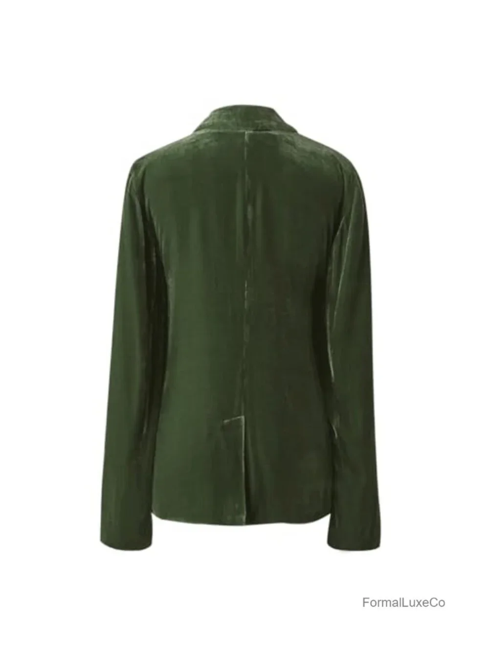 Womens Notch Lapel Velvet Blazer Long Sleeve Button Front Jacket Coat